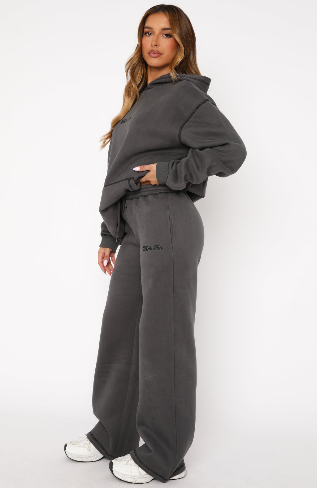 Instant Attraction Wide Leg Sweatpants Charcoal