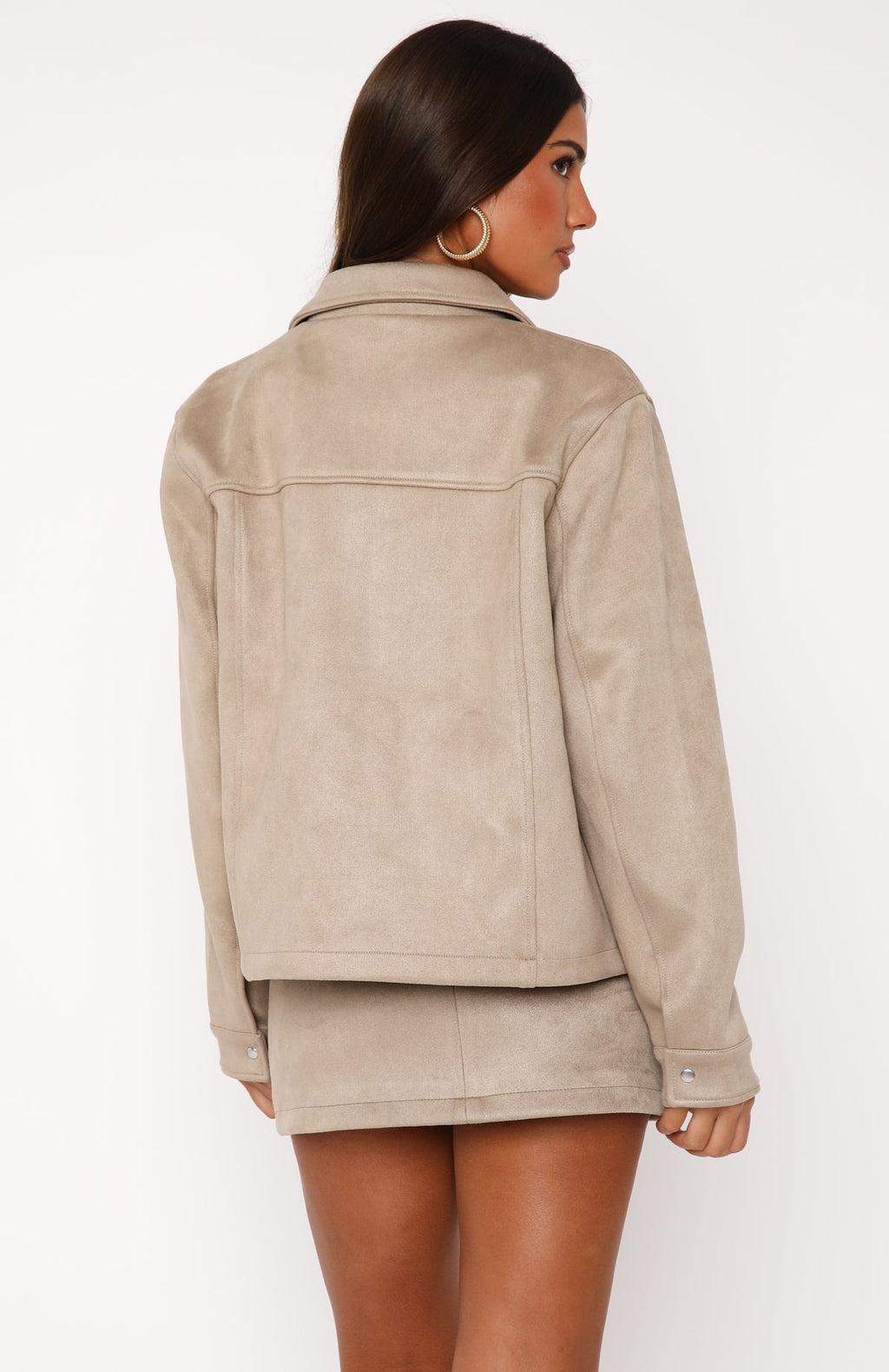 Like The Old Days Faux Suede Jacket Sand