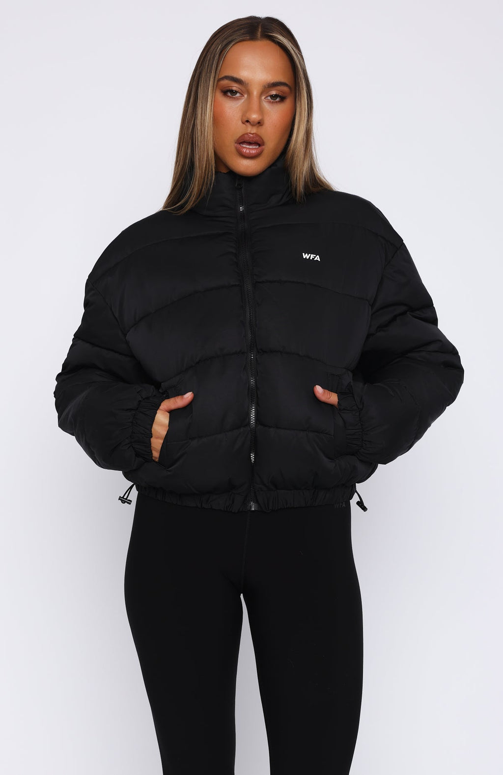 Summit Zip Through Puffer Black
