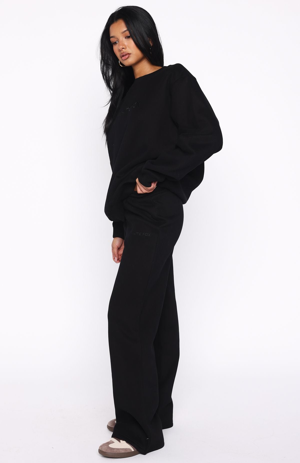 Stay Lifted Wide Leg Sweatpants Black