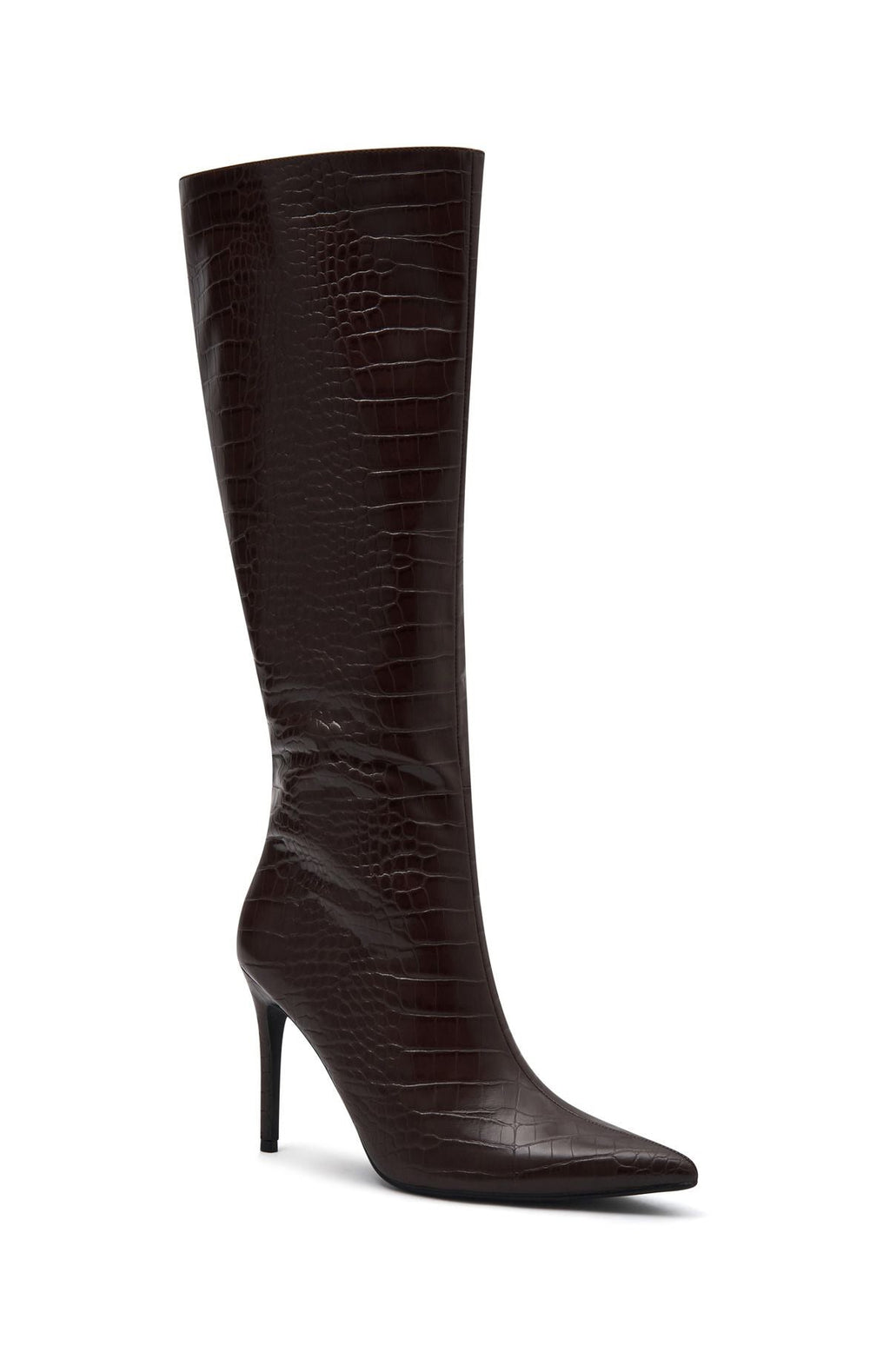 Ziggy Knee High Boots Chocolate Croc