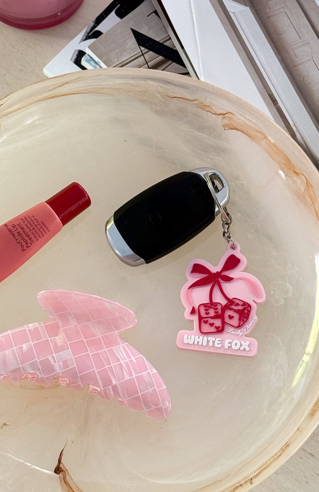 Lucky Thirteen Cheyenne Keychain Pink