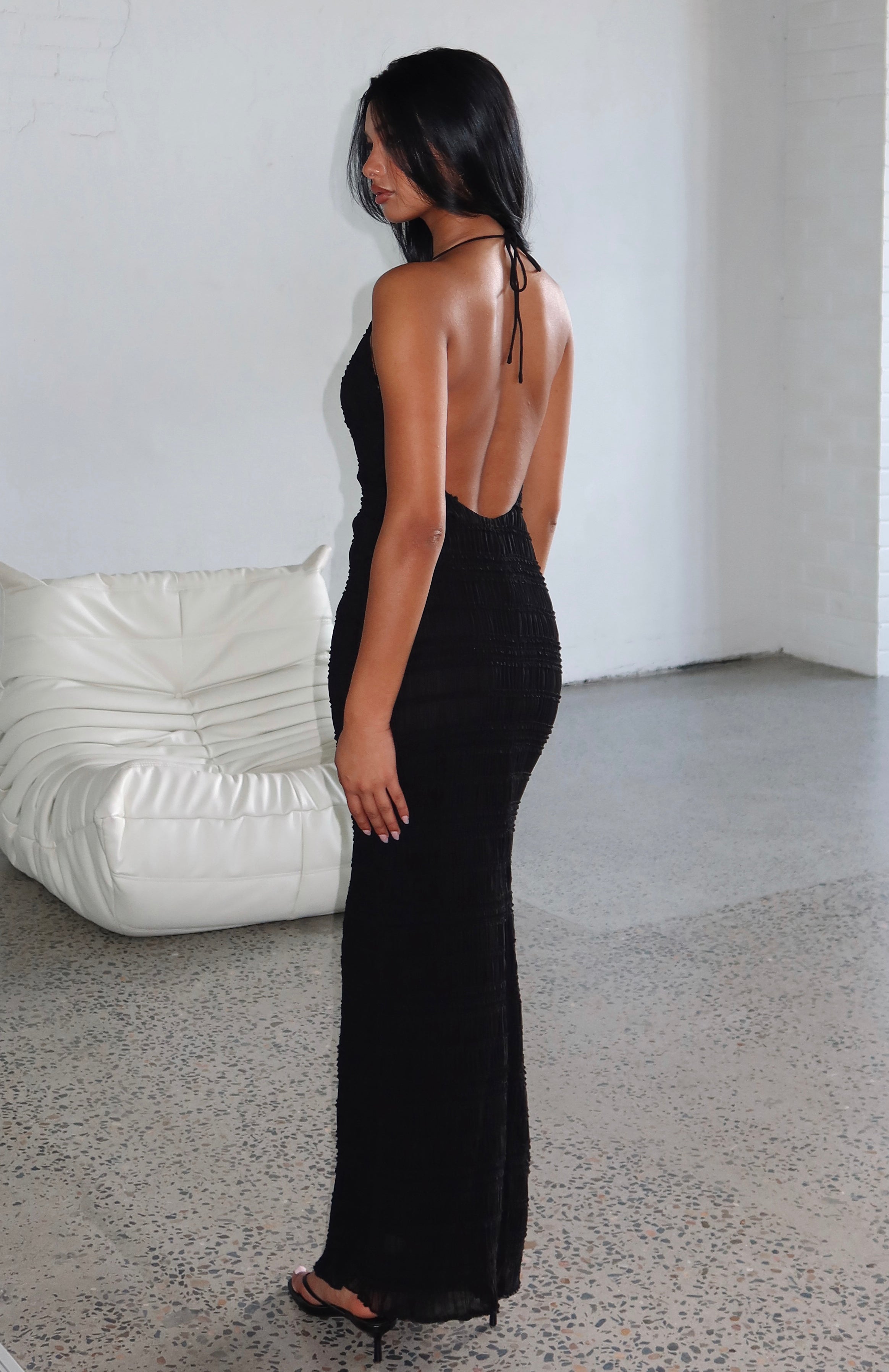Never Say Goodbye Halter Maxi Dress Black