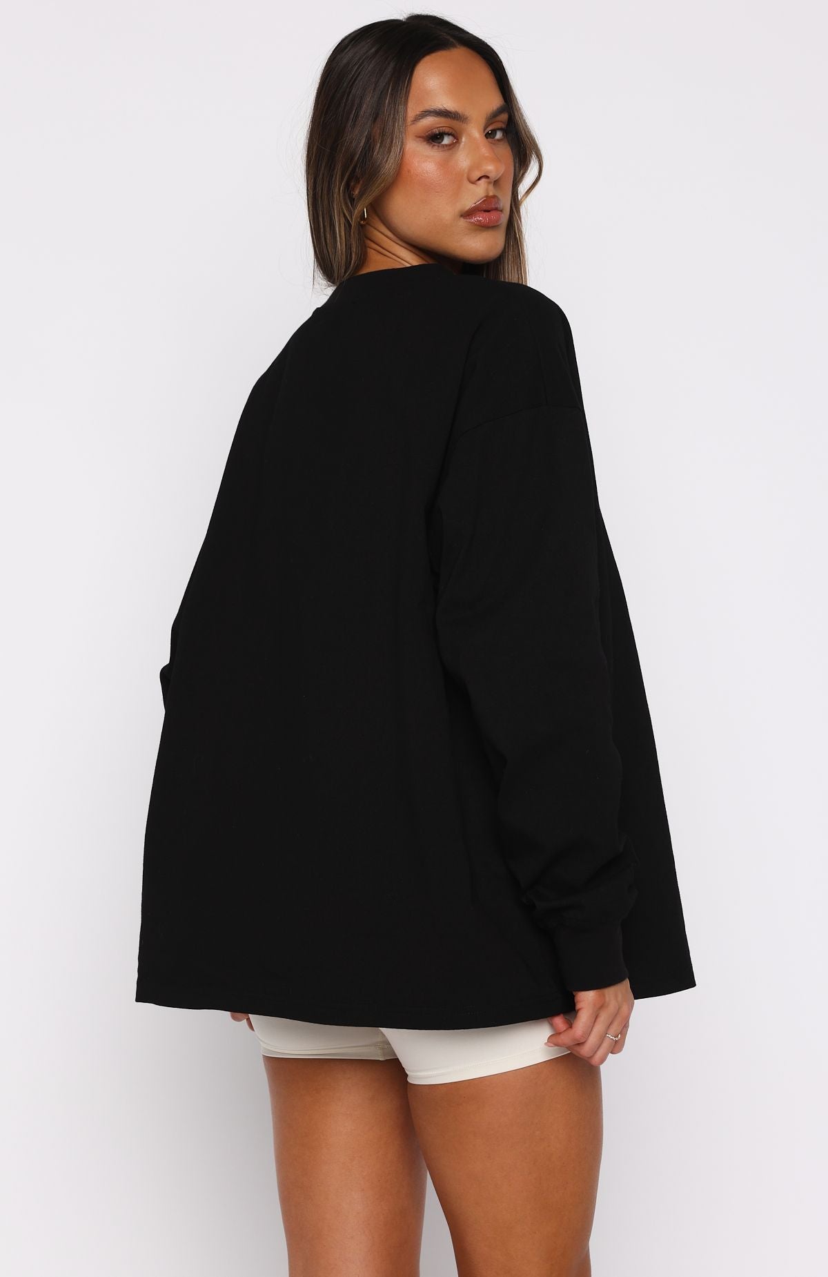 Stand With You Long Sleeve Oversized Tee Black