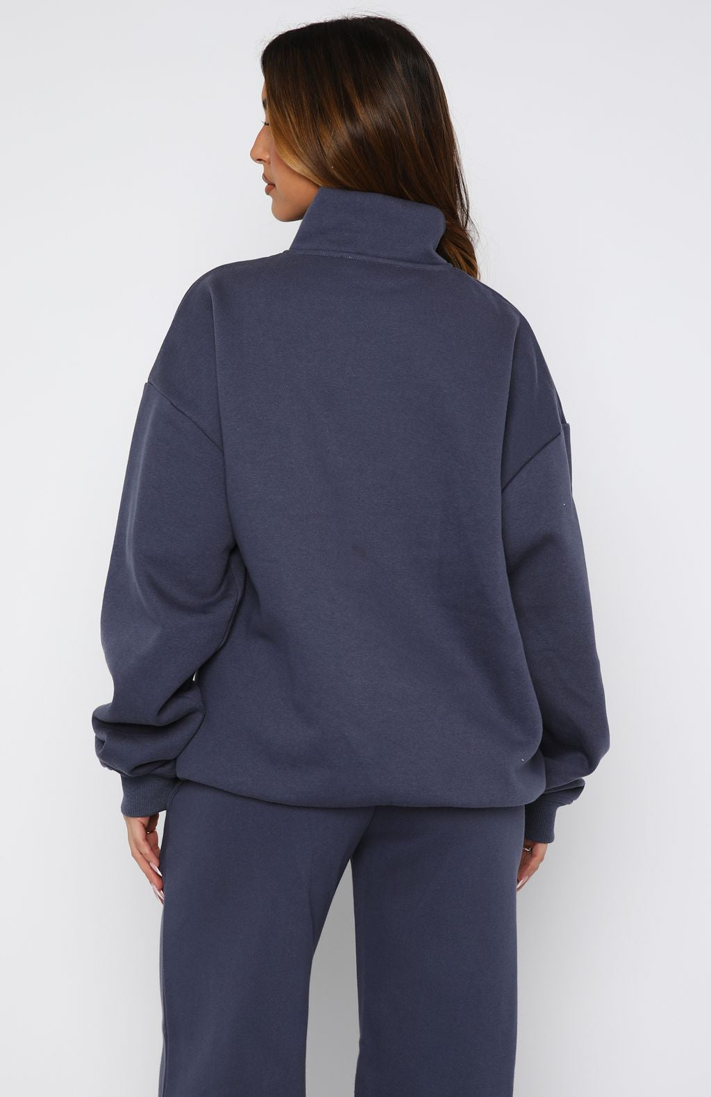 Match Your Words Zip Front Sweater Navy