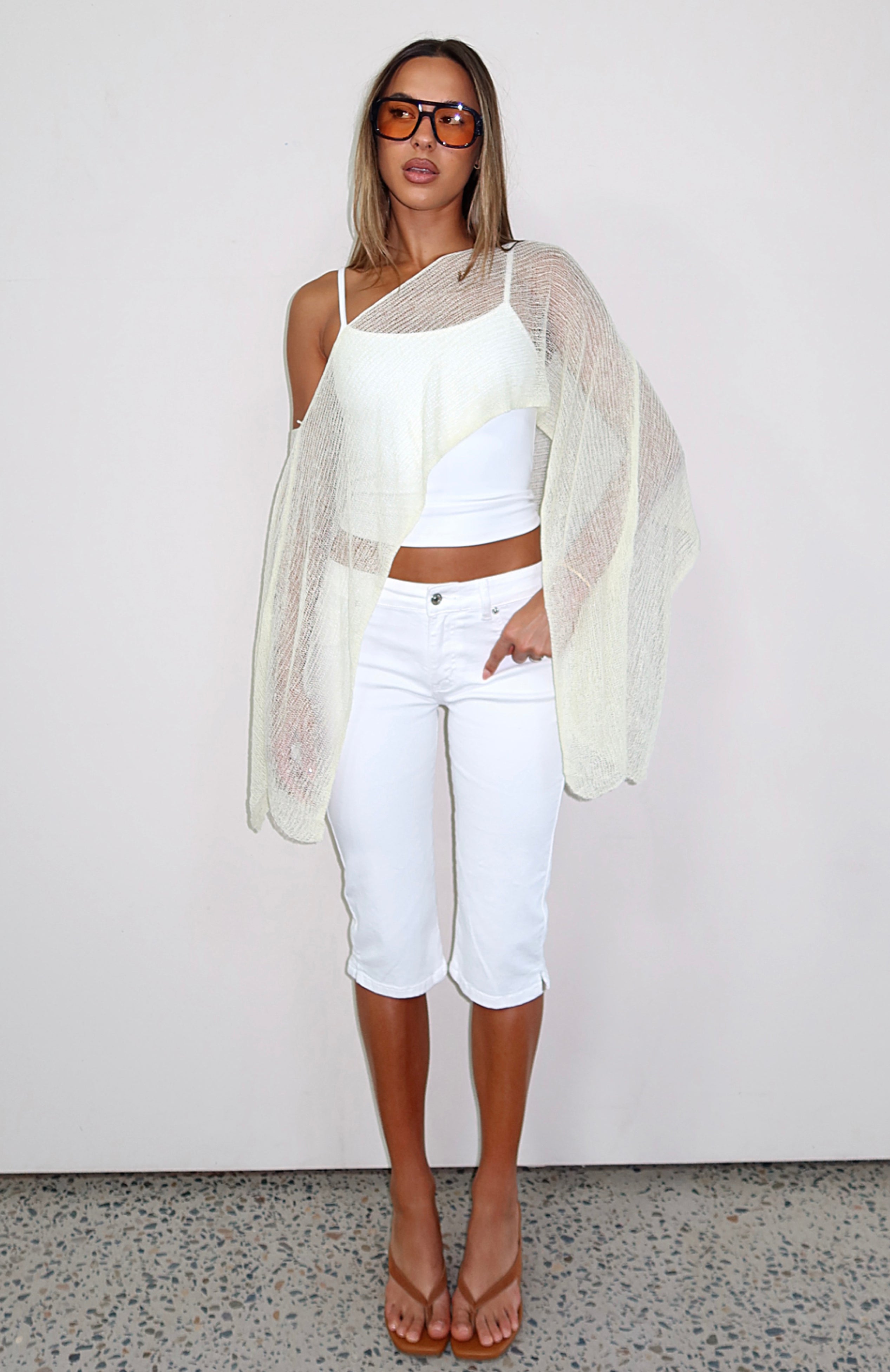 Beach Therapy Knit Poncho Top Citrus