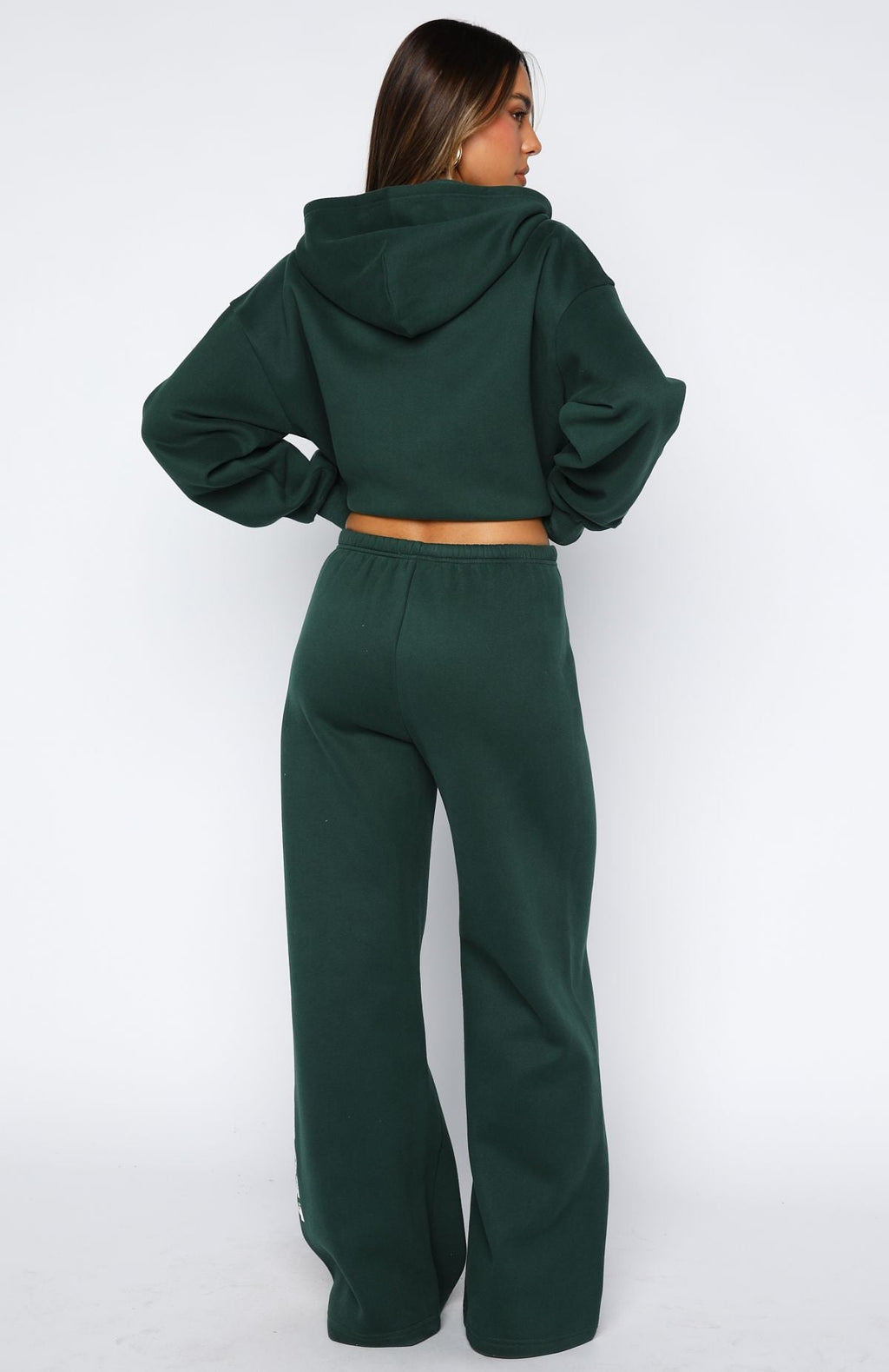Brand New Start Wide Leg Sweatpants Forest Green
