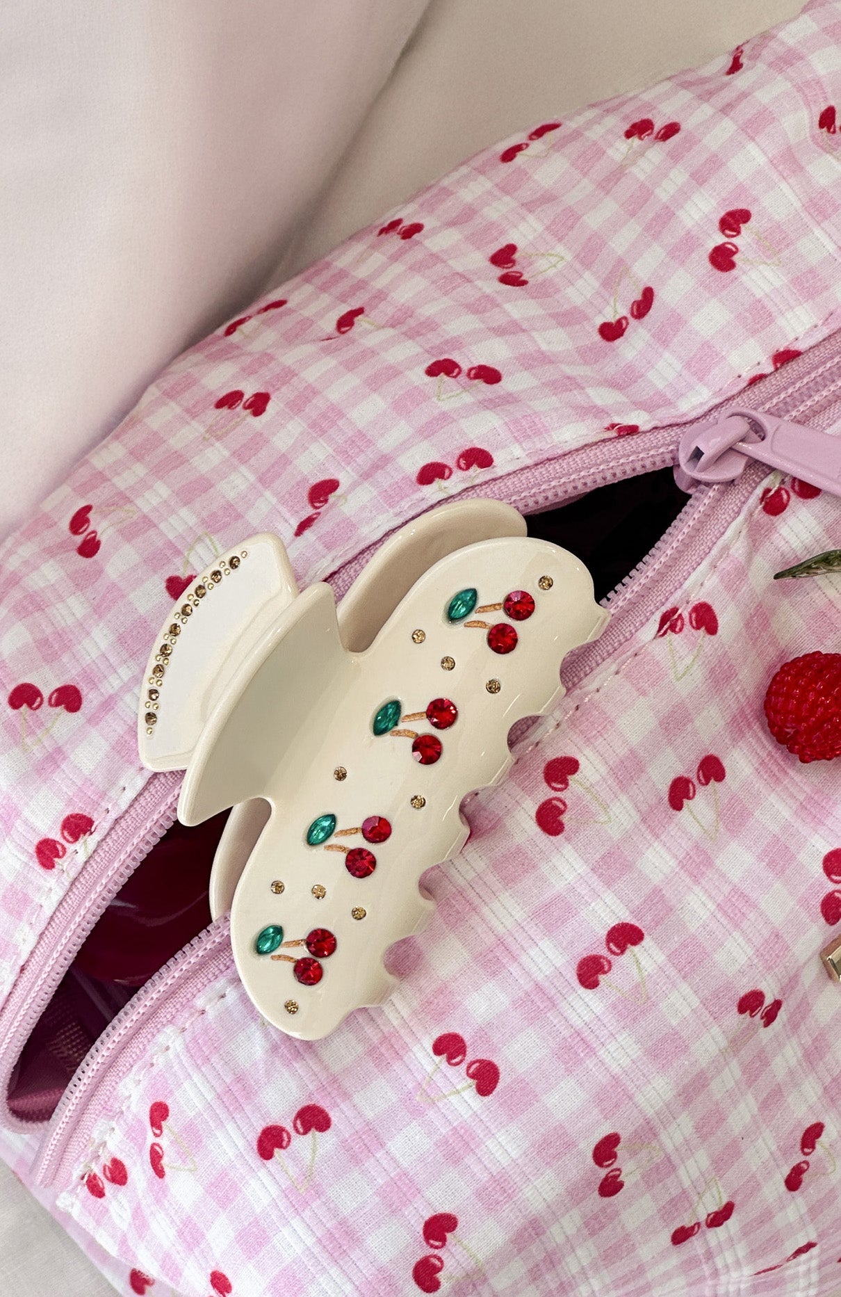 Cherry Love Hair Clip Cream