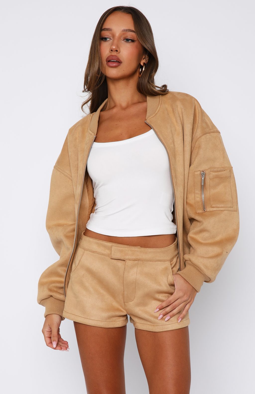 Confidence Level Suede Jacket Honey