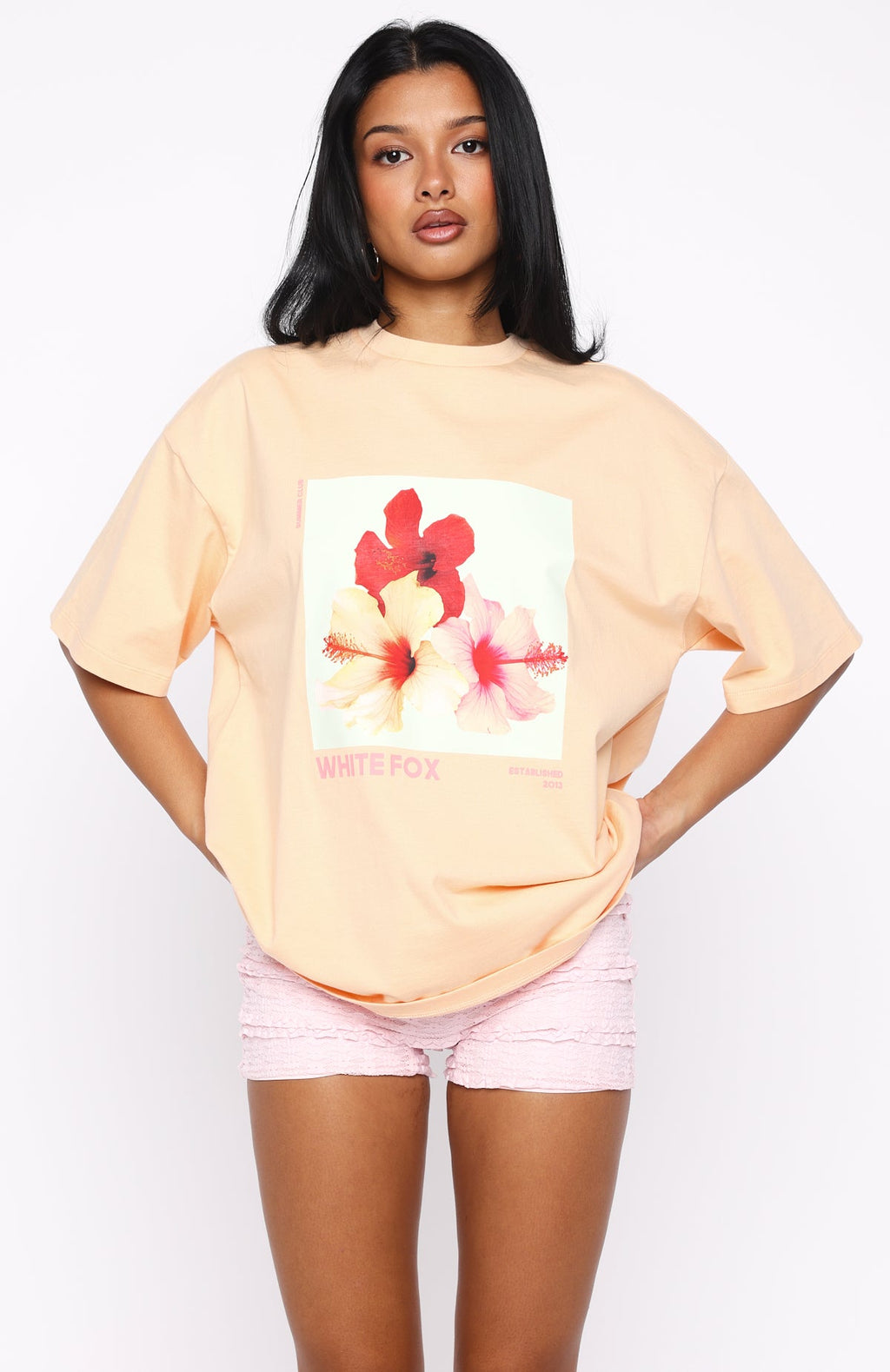 In With The New Oversized Tee Peach
