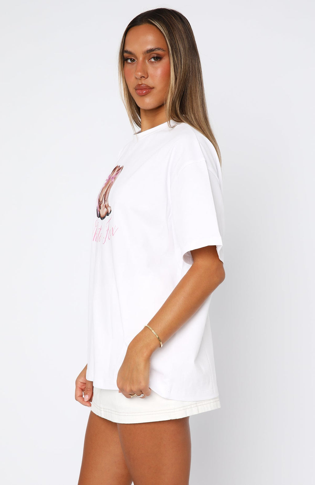 Kick Your Feet Up Oversized Tee White
