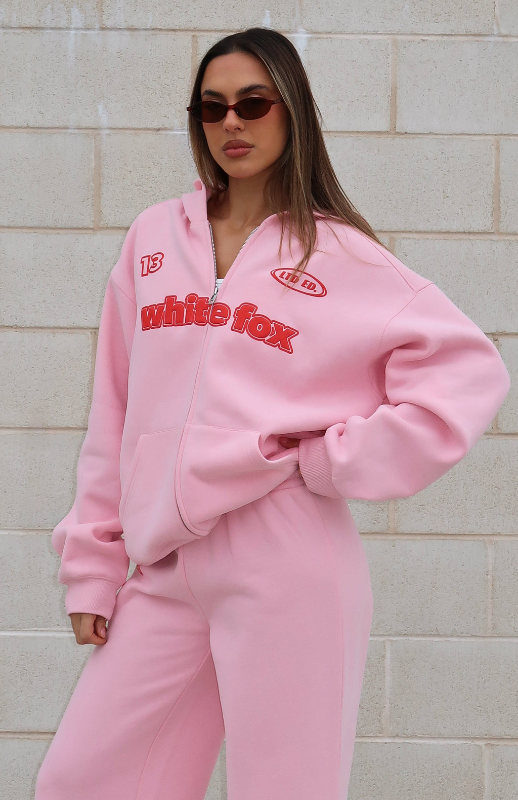 Ready To Go Zip Front Hoodie Pink