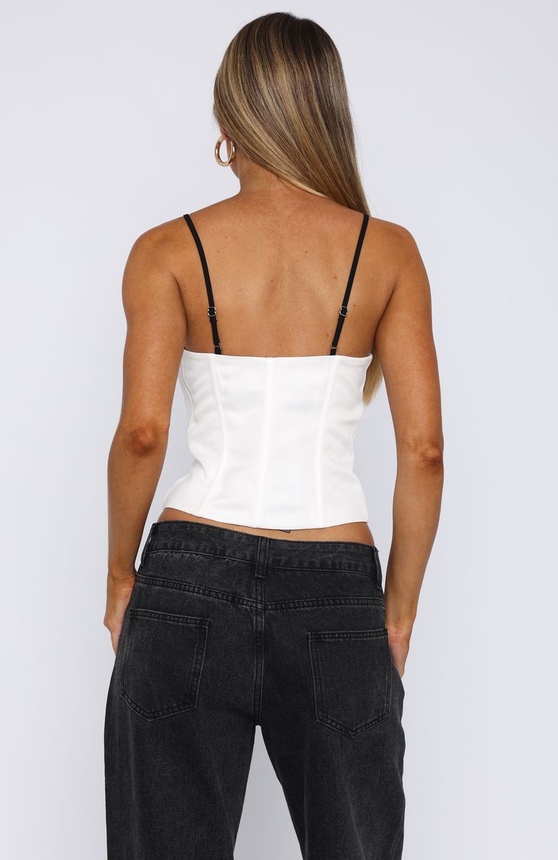 Girl About Town Bustier White/Black