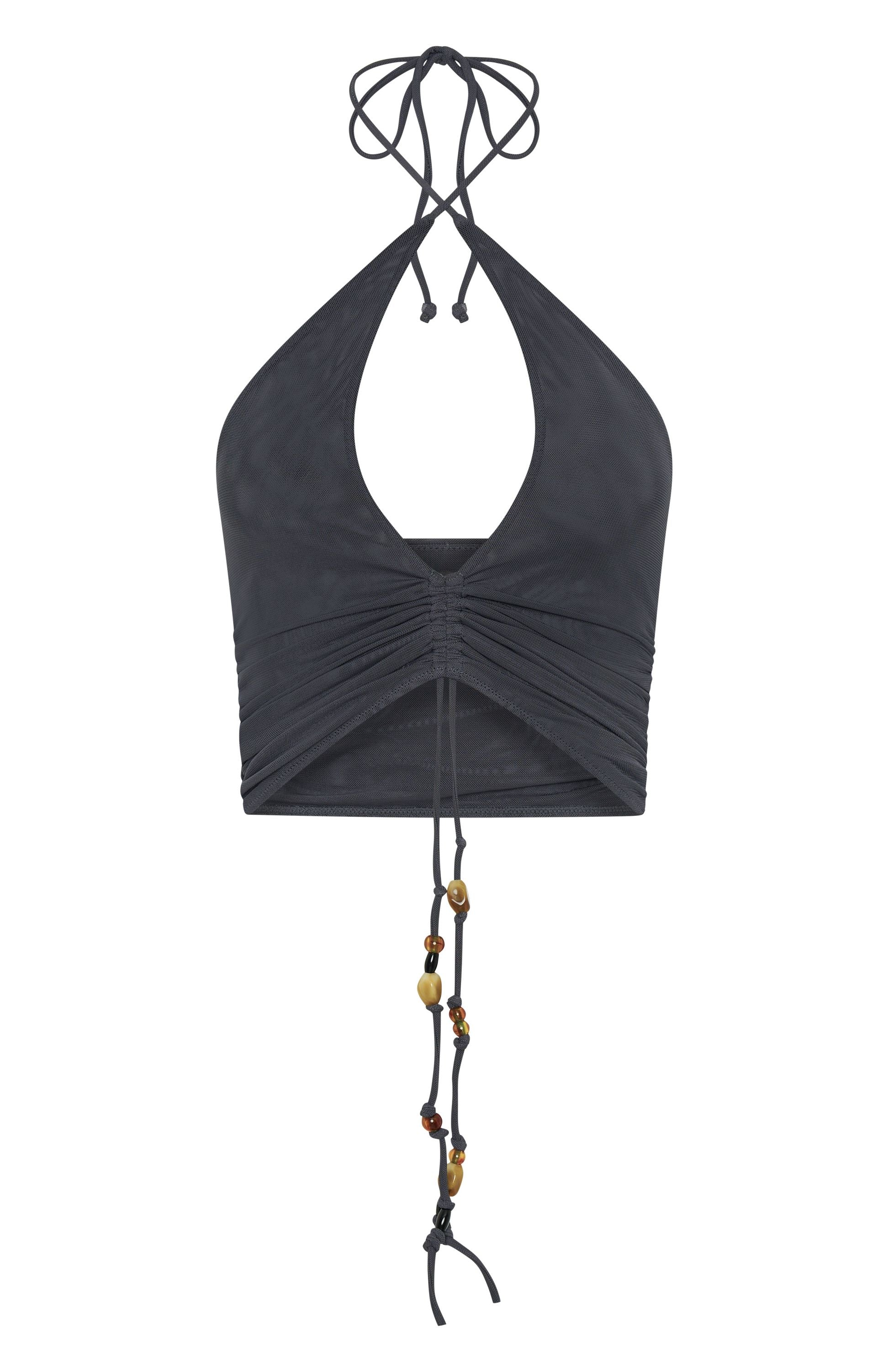 To My Heart Halter Top Charcoal
