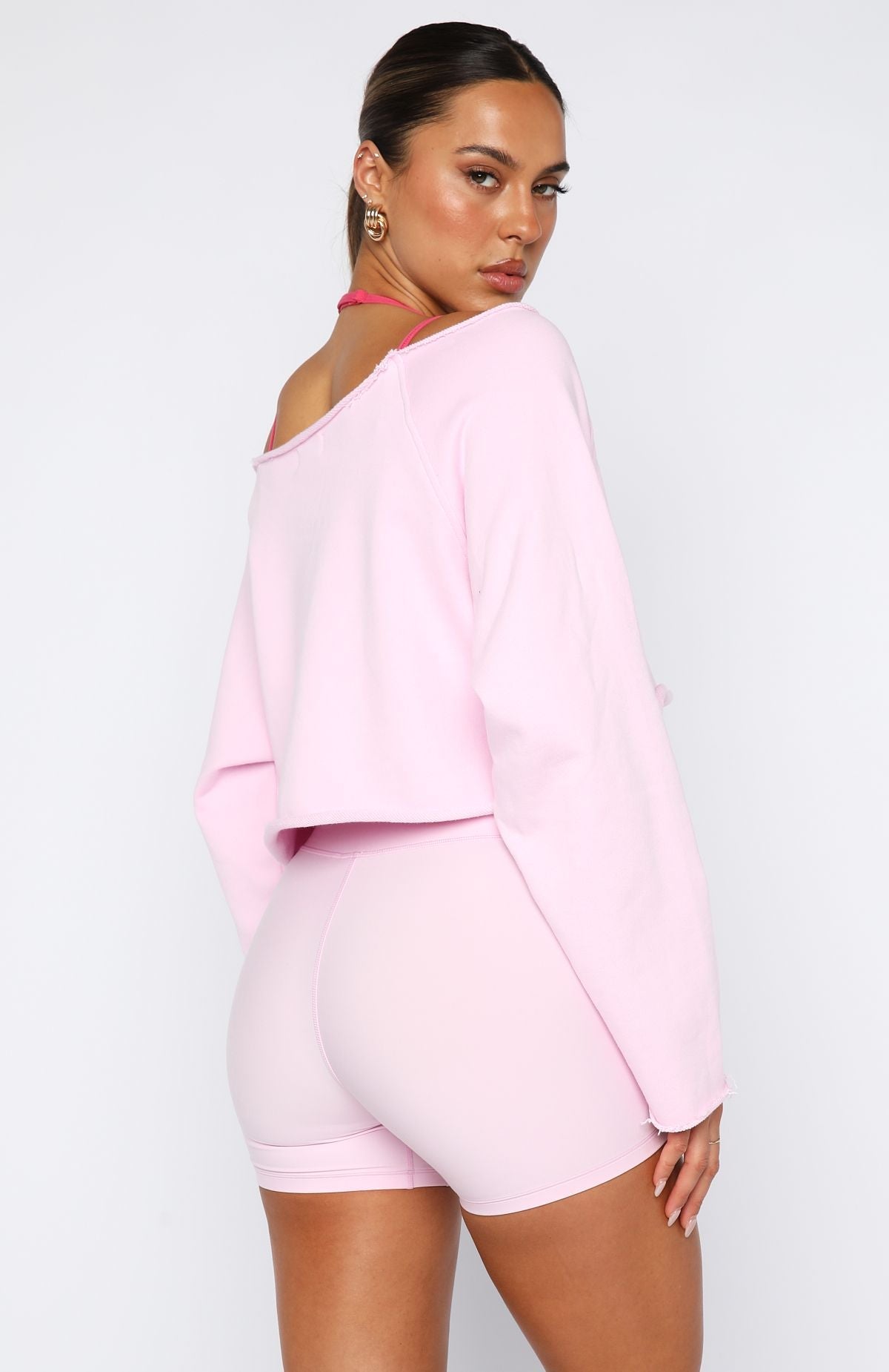 Stay Clear Off Shoulder Cropped Sweater Marshmallow