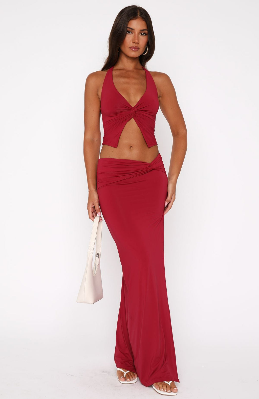 Made You Look Maxi Skirt Burgundy