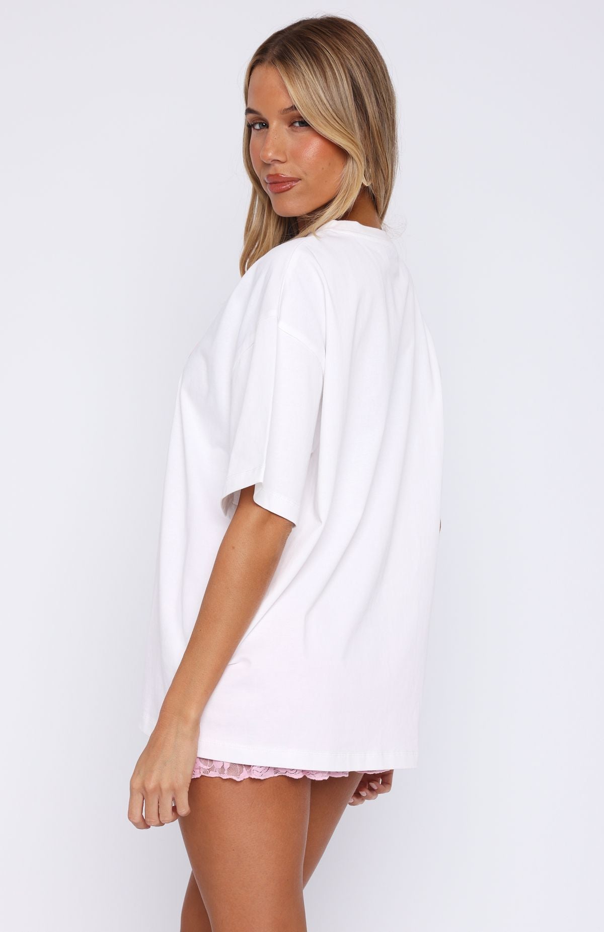 Fell So Hard Oversized Tee White