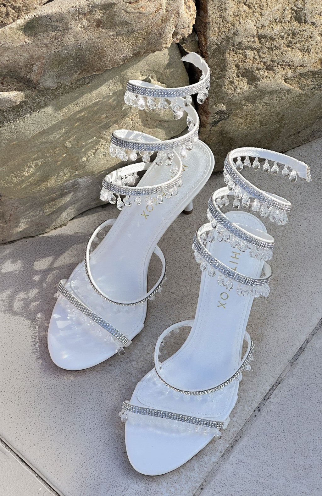 Soliel Wrap Heels White/Clear