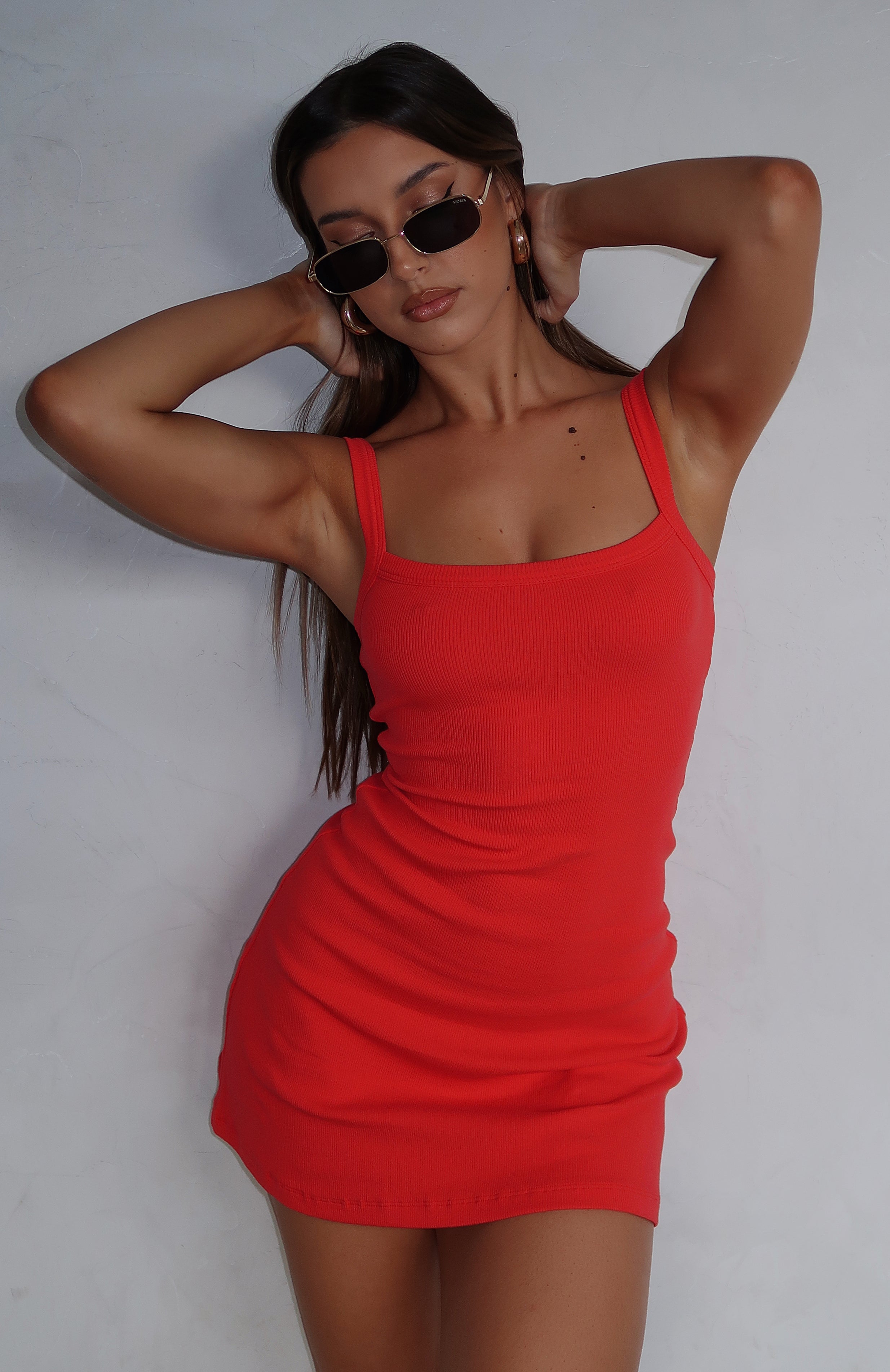 In This Moment Ribbed Mini Dress Red
