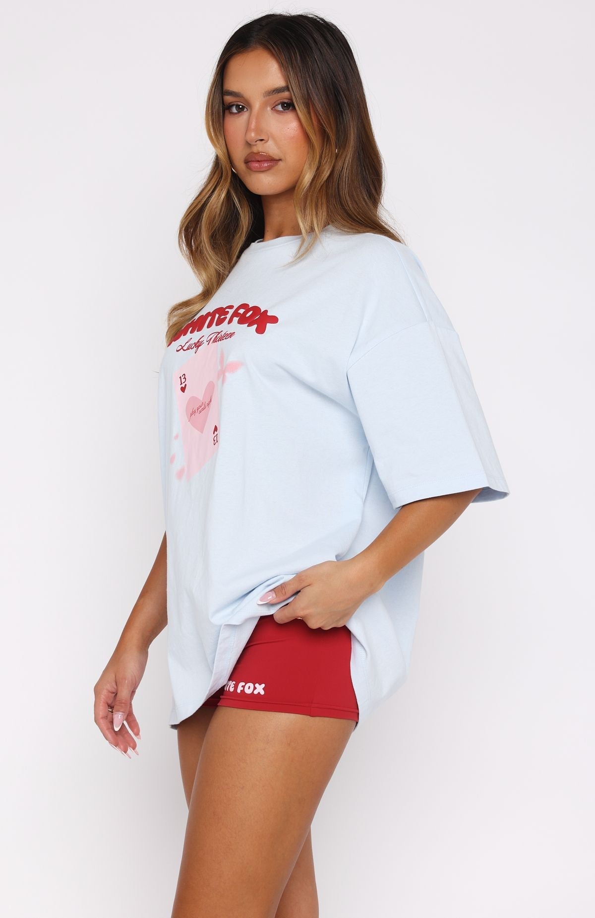 Lucky Thirteen Kalena Oversized Tee Blue