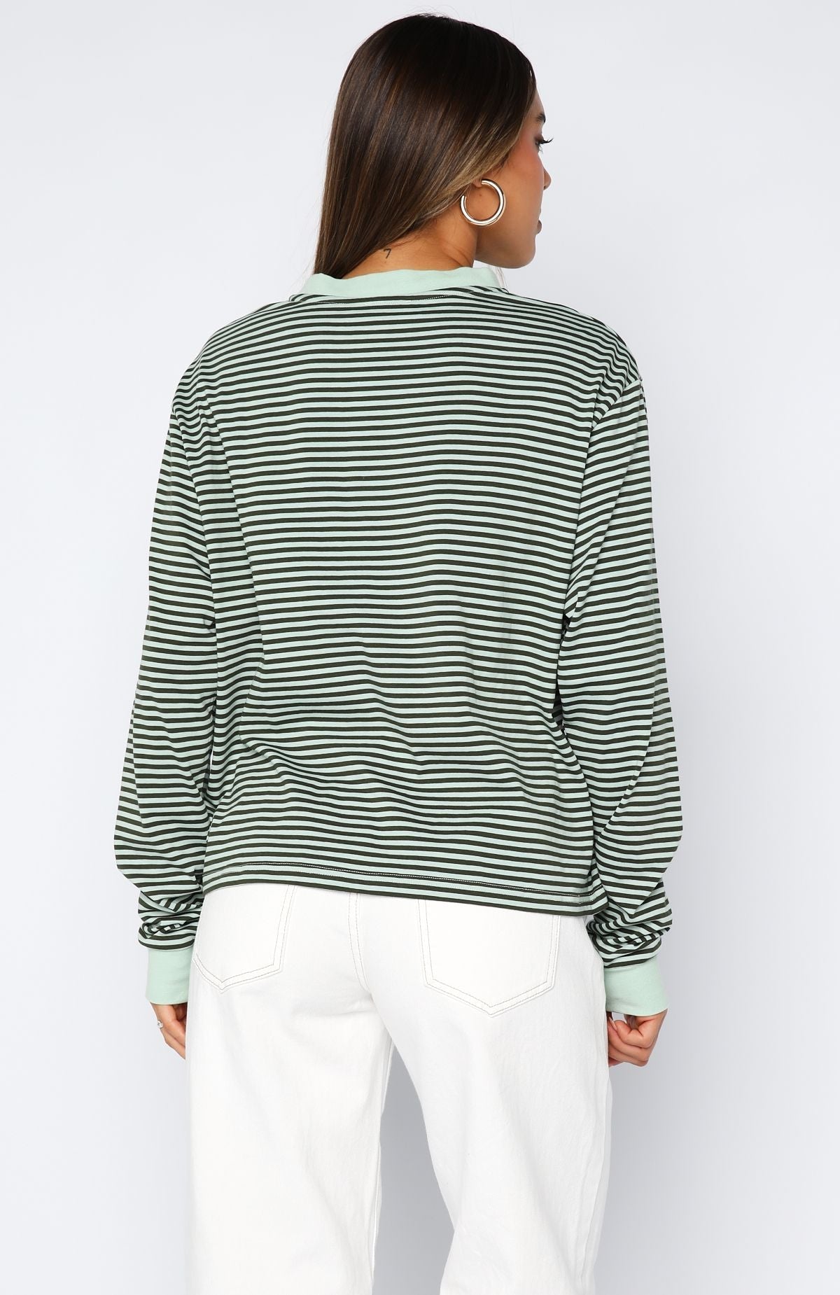 Touchdown Long Sleeve Tee Green Stripe
