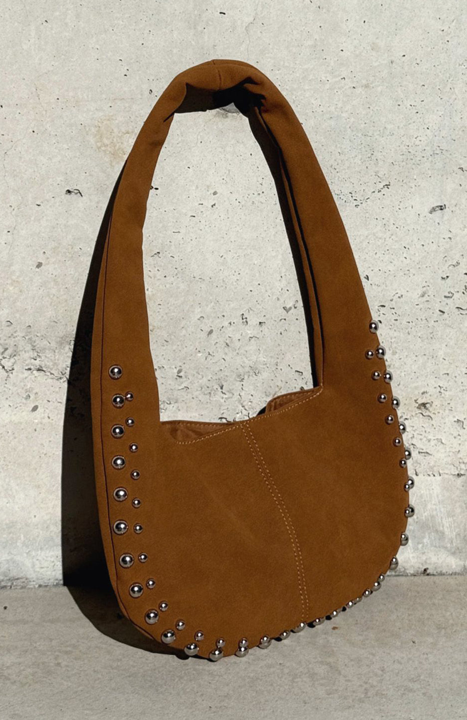 Annalise Shoulder Bag Chocolate Faux Suede