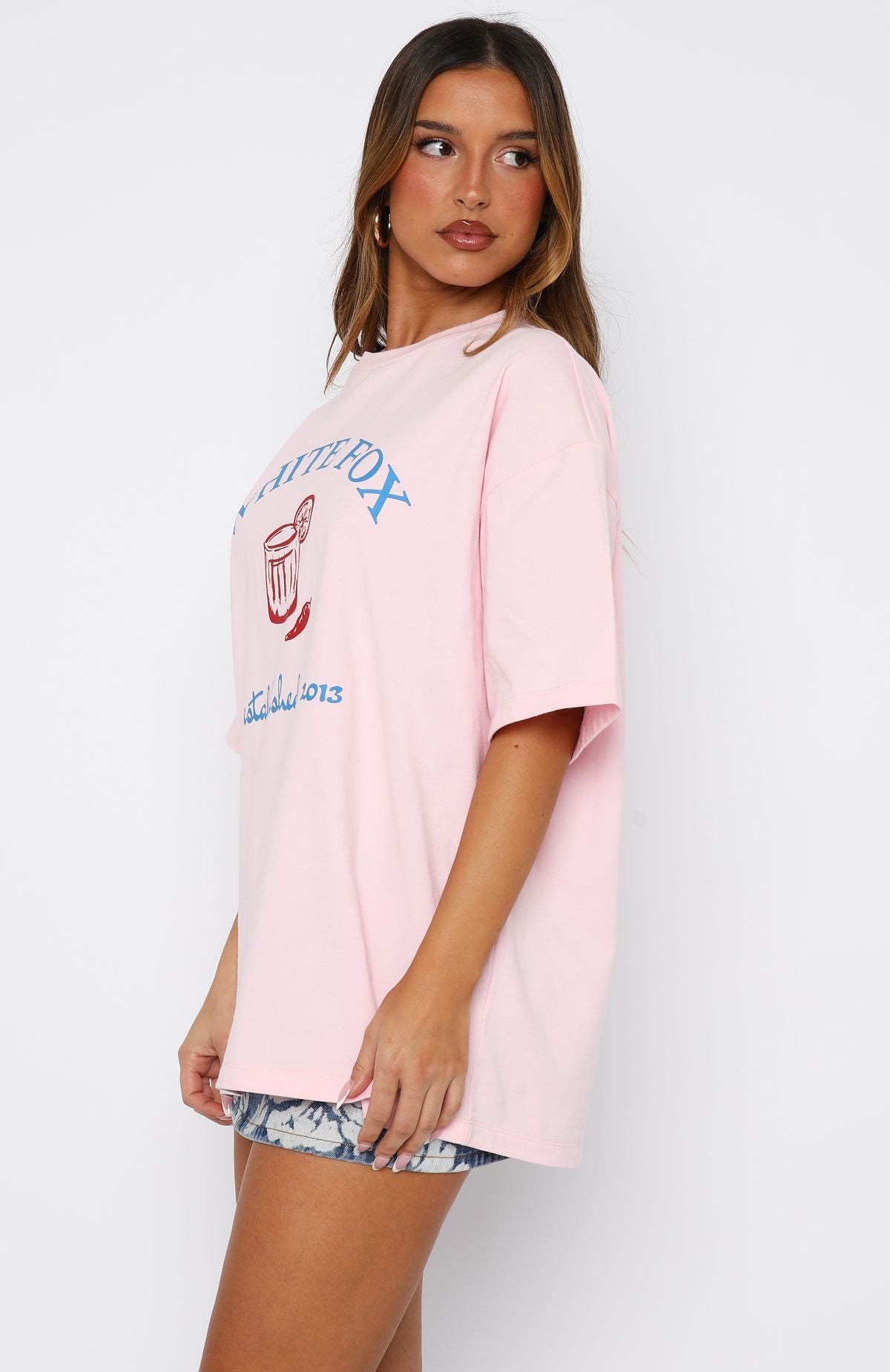Make It Spicy Oversized Tee Pink
