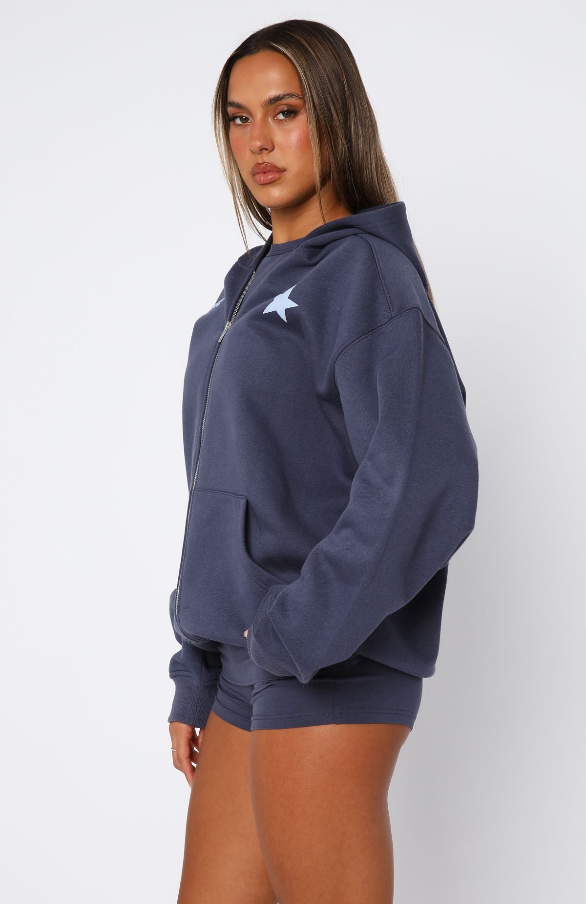 From The Archives Charli Zip Front Hoodie Navy
