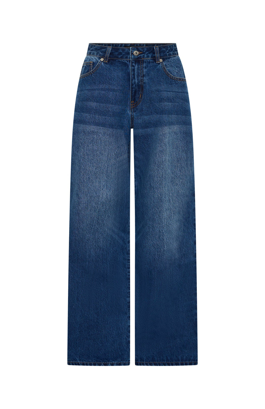 Maeve Low Rise Wide Leg Jeans Washed Dark Blue