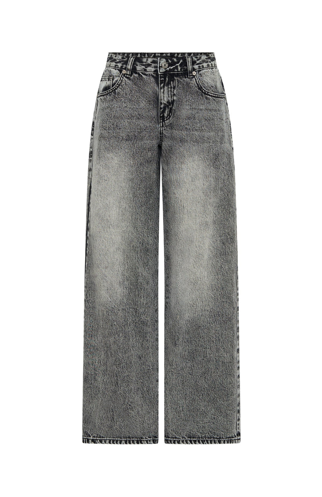 Maeve Low Rise Wide Leg Jeans Grey Acid