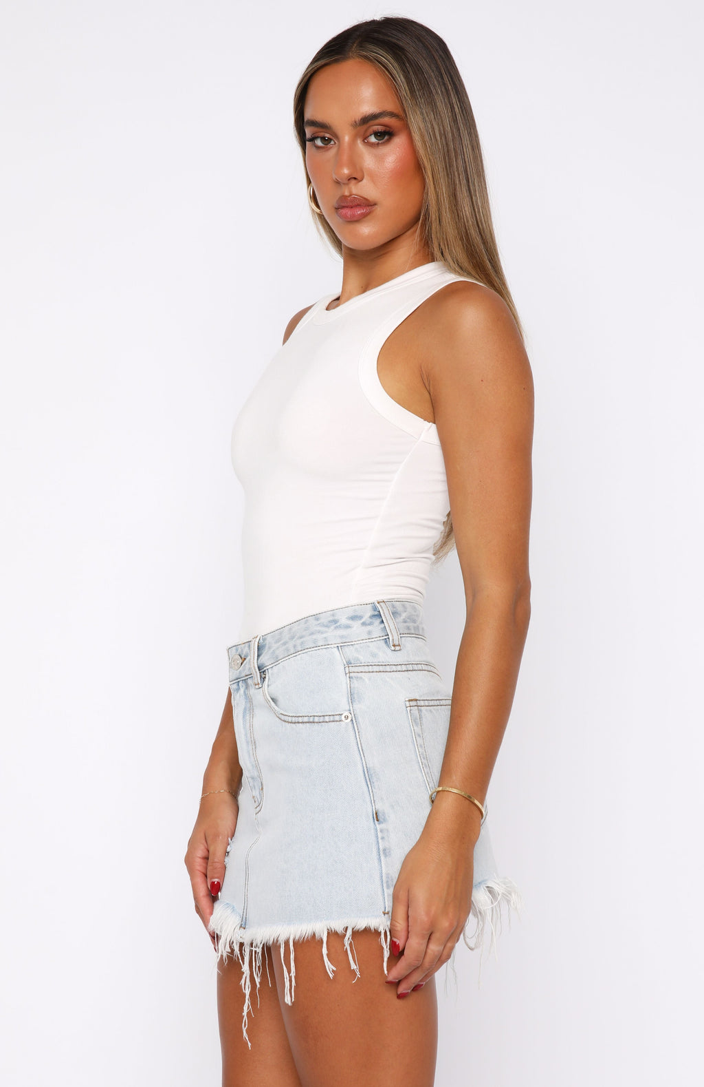 Amelia Denim Mini Skirt Glacier Blue