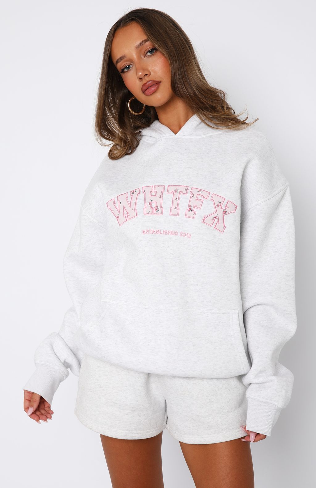 Sweet Sweet Moments Oversized Hoodie Grey Marle