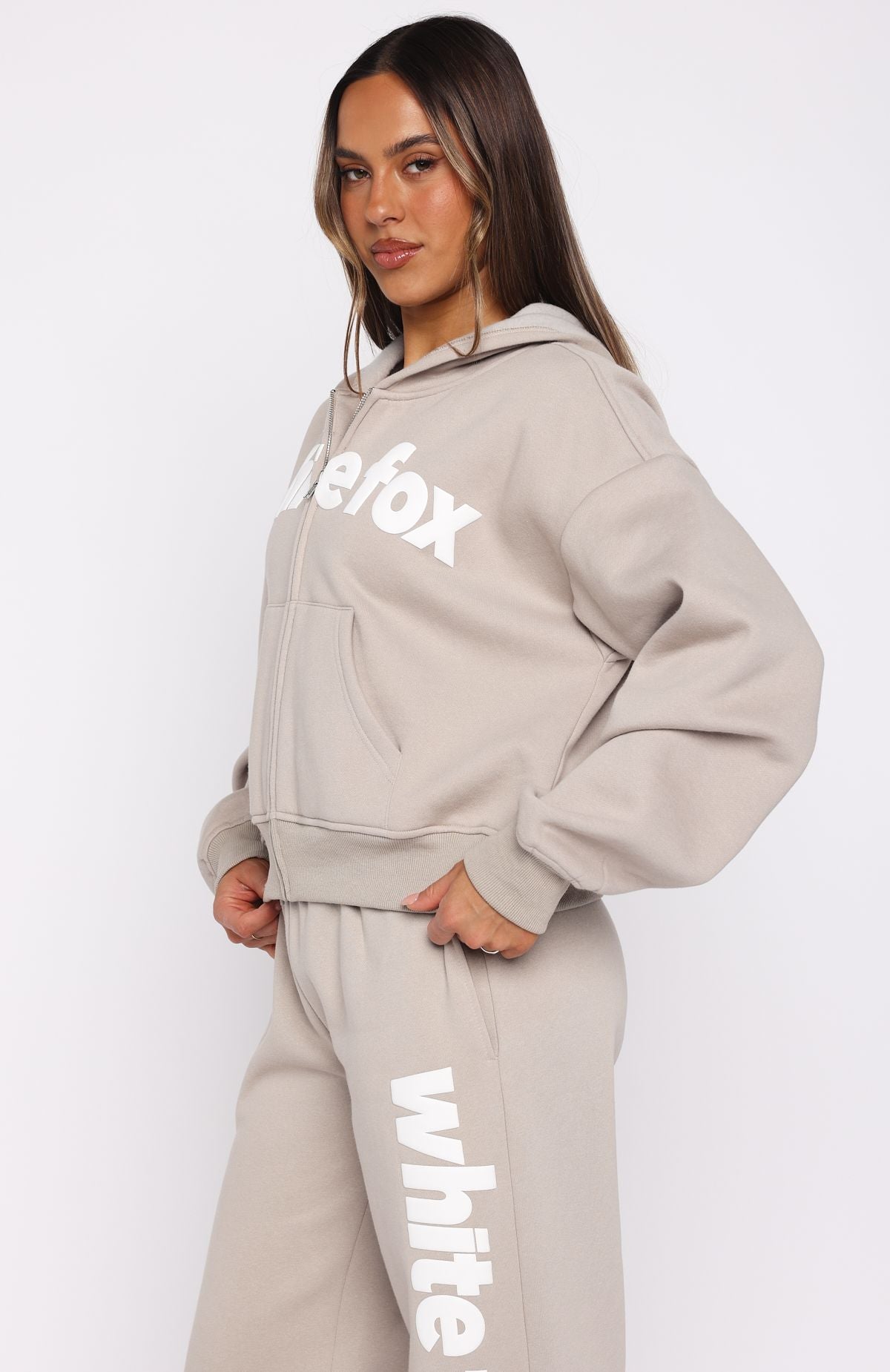 From The Archives Kenzie Boxy Zip Front Hoodie Moon