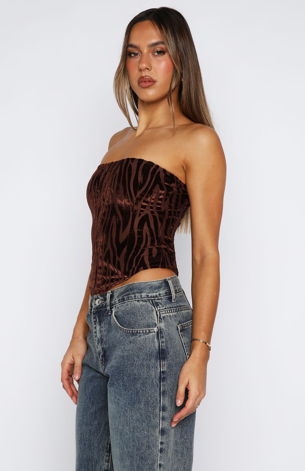 No Repeats Strapless Bustier Chocolate