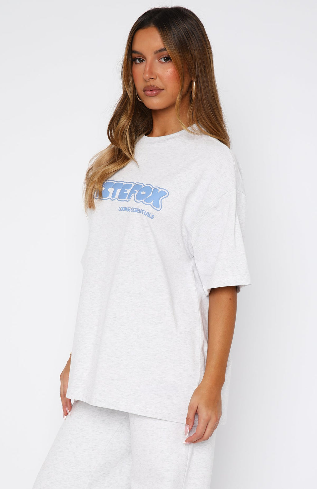 Give It A Try Oversized Tee Grey Marle
