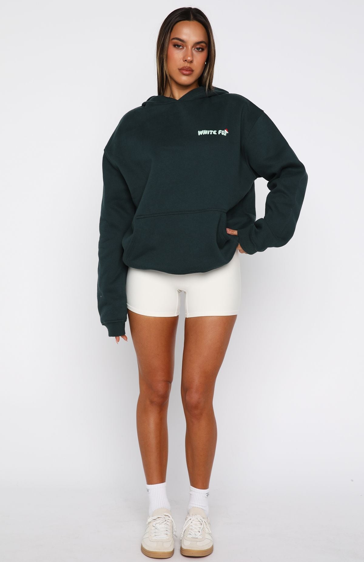 Holly Jolly Christmas Oversized Hoodie Pine