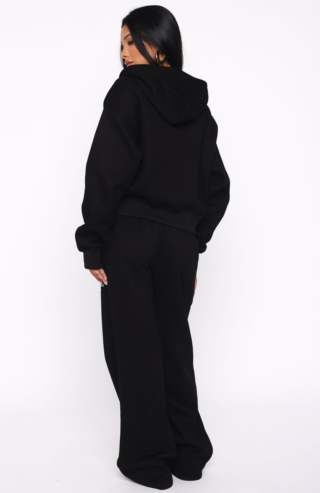 Through Thick And Thin Wide Leg Sweatpants Black