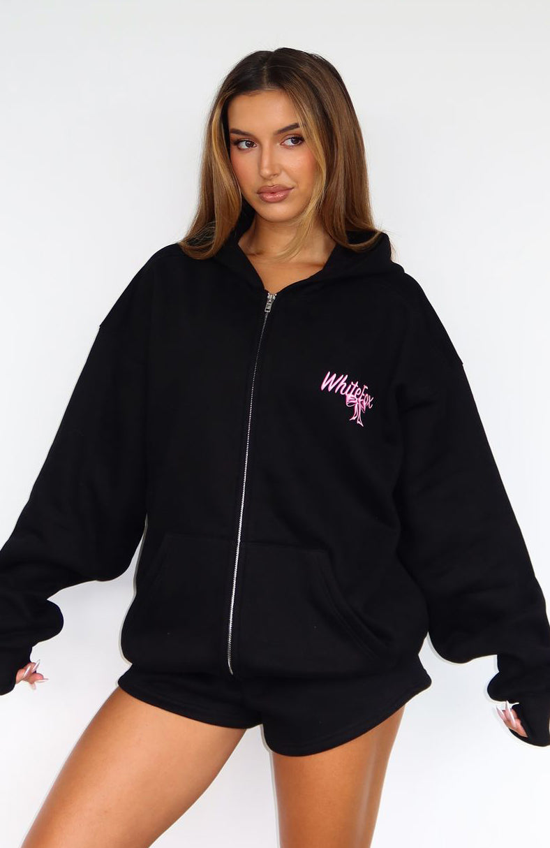 Protecting What's Mine Zip Front Hoodie Black