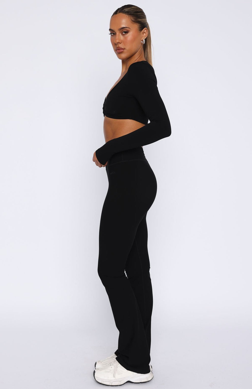 Revival High Waisted Flare Leggings Black