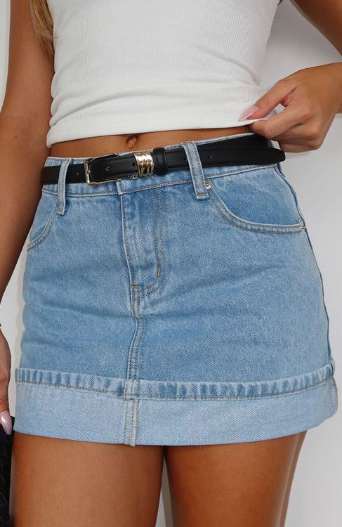 Charlotte Denim Mini Skirt Mid Blue
