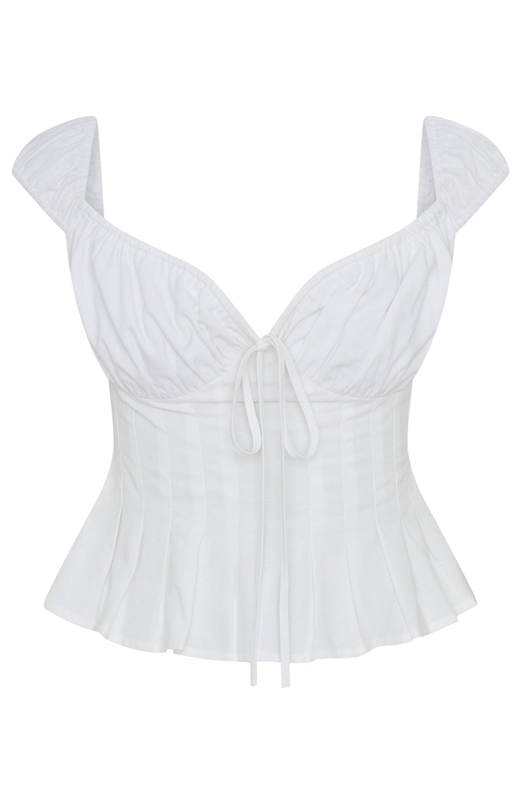 Cut You Off Poplin Top White