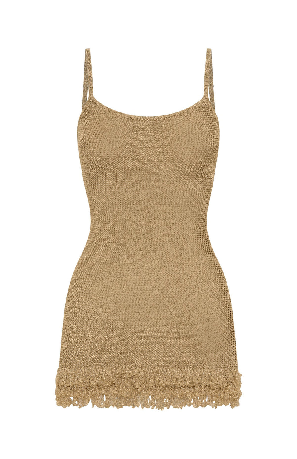 Keeping Me Awake Knit Mini Dress Gold