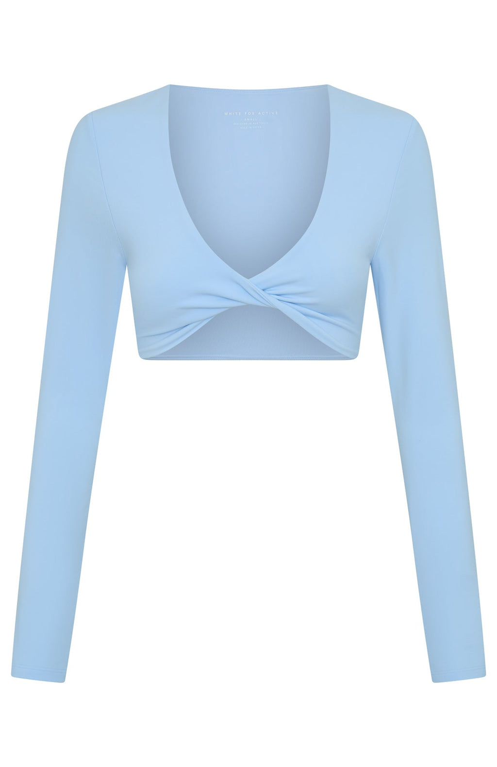 Over The Line Long Sleeve Crop Baby Blue