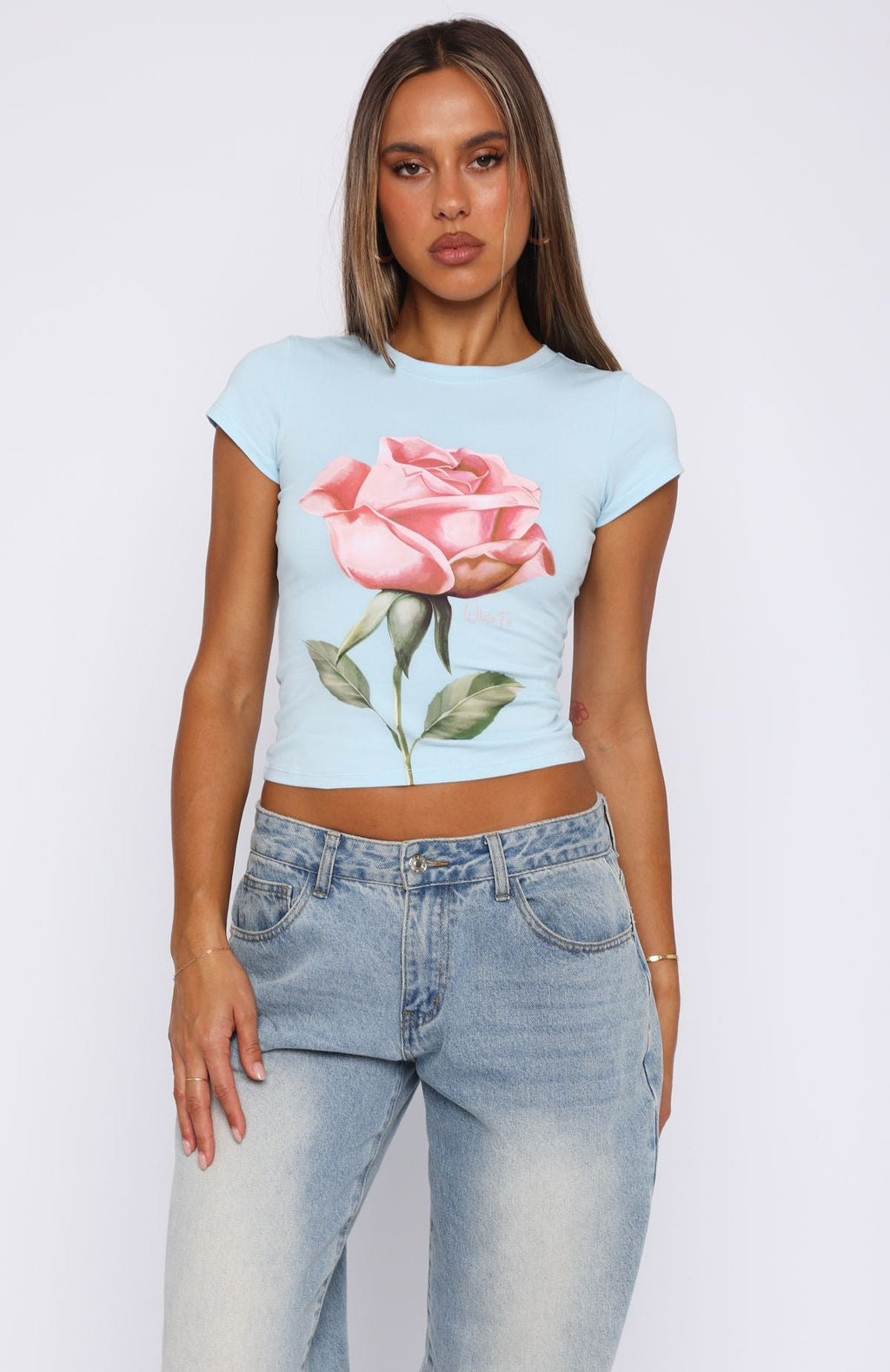 Ride It Out Baby Tee Baby Blue