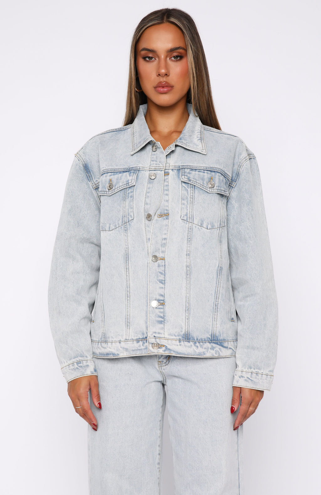 Adriana Oversized Denim Jacket Glacier Blue