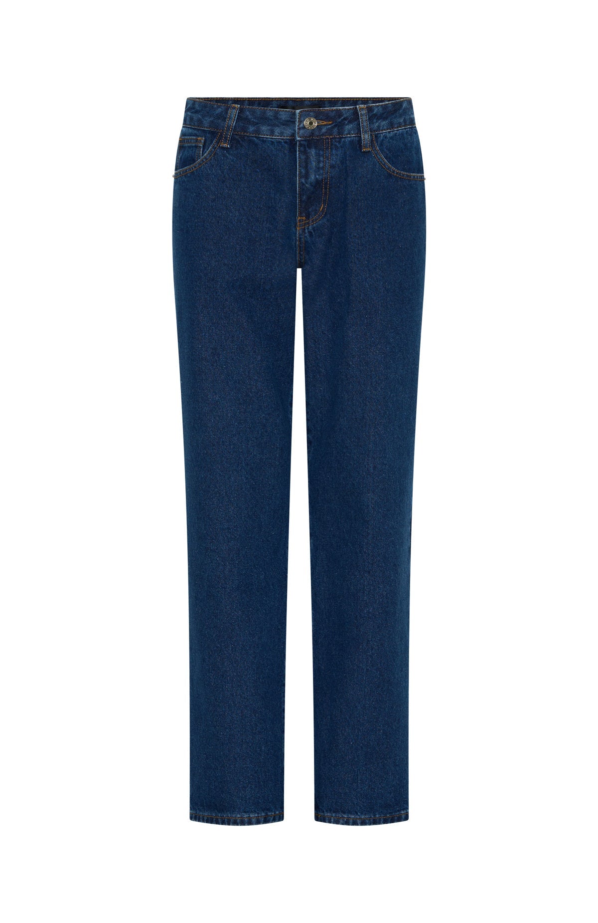 Zara Mid Rise Straight Leg Jeans Dark Blue