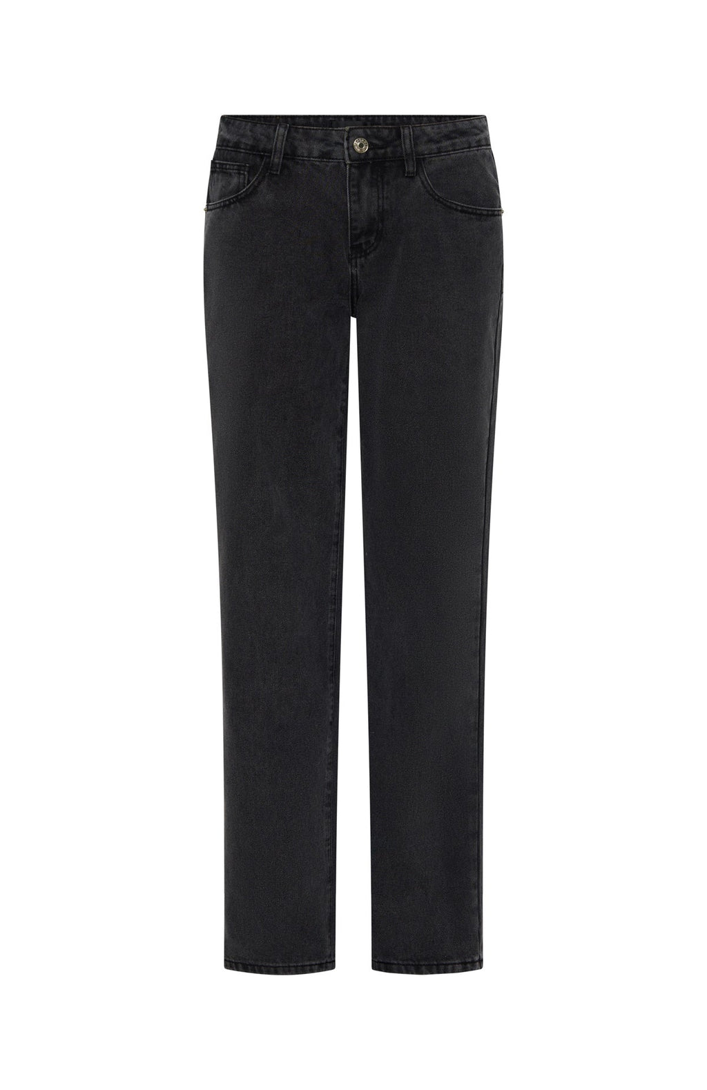 Zara Mid Rise Straight Leg Jeans Black Acid
