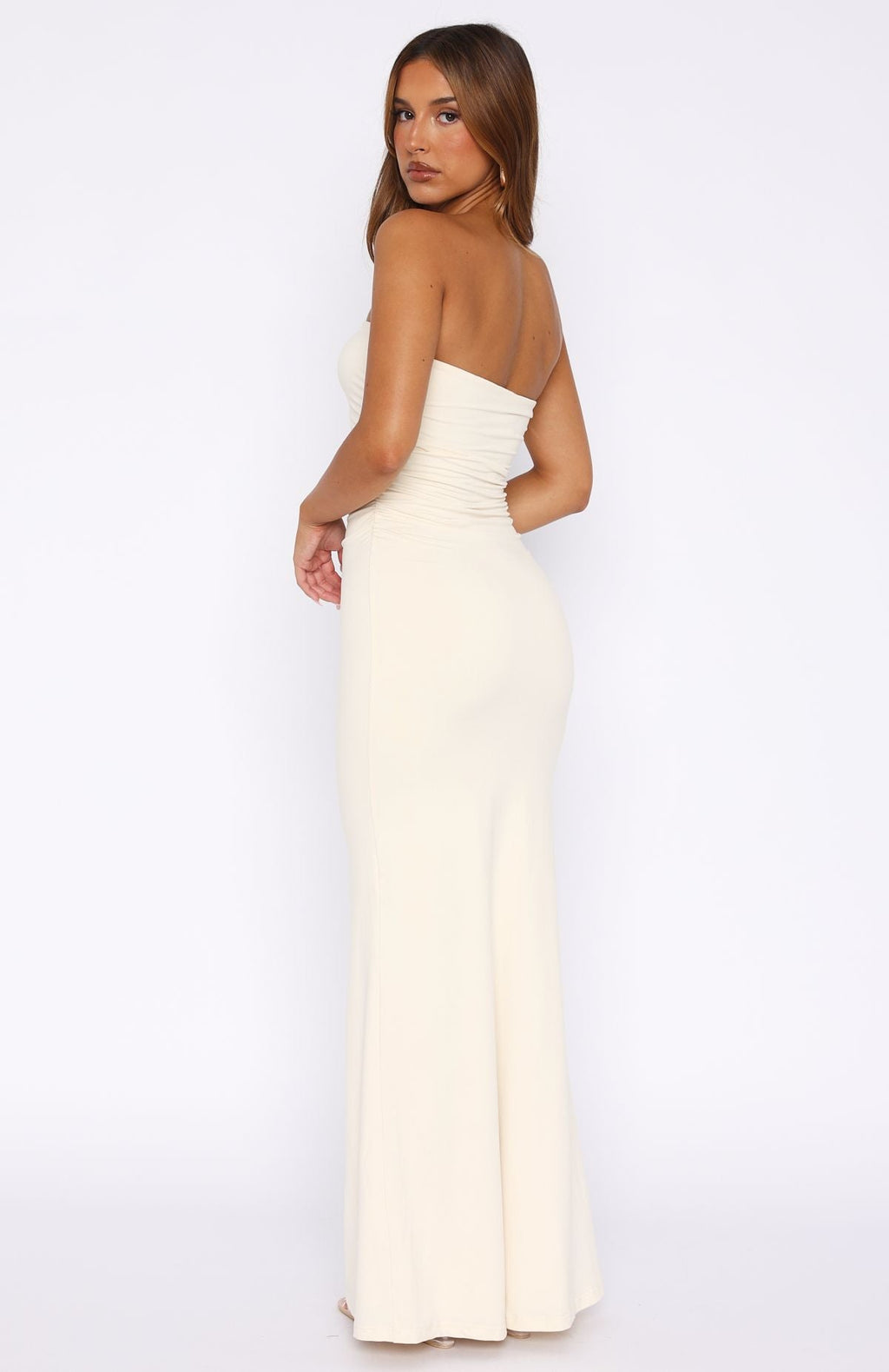Confidence Is Key Strapless Maxi Dress Bone