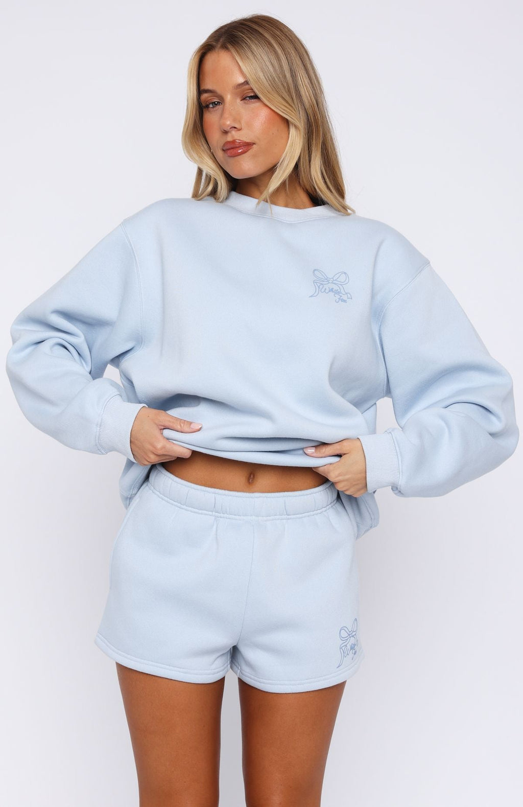 Love You Forever Lounge Shorts Baby Blue