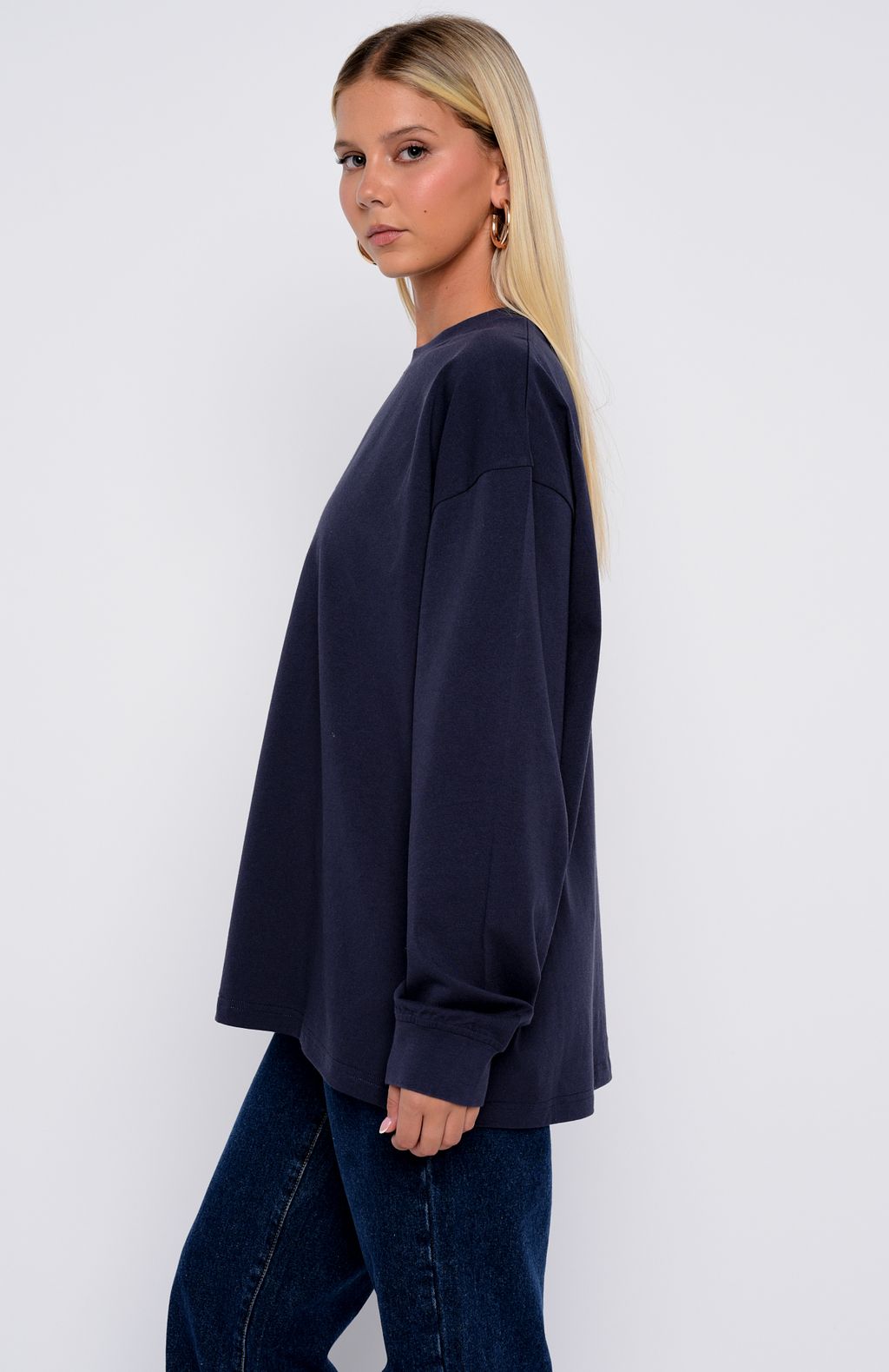 The Good Life Back Long Sleeve Tee Navy